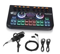 UTHCLO Podcast Equipment Bundle Audio Interface Mixer and Noise-reducing Microphone for Laptop Phone Versatile Live Streaming Sound Card Kit with Smooth Audio Transition and Gaming Voice