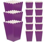 UTHCLO Popcorn Boxes Snack Storage Containers Purple 50pcs Made of 250g White Cardboard, Greaseproof Simple and Elegant Paper Popcorn Containers for Wedding Favors and Candy Buffet