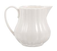 UTHCLO Porcelain Creamer Milk Jug 240ml White Embossed Ceramic Latte Pitcher Coffee Milk Dispenser Small for Coffee and Sauce Serving