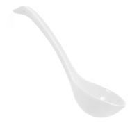UTHCLO Porcelain Soup Ladle with Long Handle White Bone China Ceramic Spoon Microwave and Dishwasher Safe for Serving Asian Soup Ramen Wonton Noodles at Family Dinners and Banquets