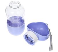 UTHCLO Portable Pet Water Bottle 350ml for Small Pets and Cats with Water Return Feature, Purple Plastic and Silicone Material, for Hiking and Outdoor Activities