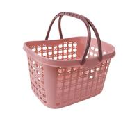 UTHCLO Portable Reusable Plastic Shopping Basket Small Pink Multifunction Storage Organizer for Fruits Snacks Sundries Lightweight Holder for Picnic Camping Kitchen Bathroom