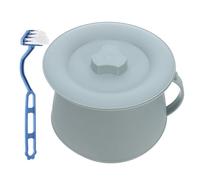 UTHCLO Portable ’s Urinal 1.5l with Lid and Cleaning Brush, Lightweight Plastic Travel Potty Toilet, Elderly, and Patients, Light Green Chamber Pot for Home and Hospital Use