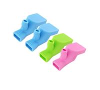 UTHCLO Portable Tooth Brushing Gargle Cup Set 4-Piece Silicone Faucet Extender for Boys and Girls 2 Blue 1 Grass Green 1 Pink Easy to Use for Travel and Home