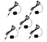 UTHCLO Professional Clip-on Microphone 5pcs Set Pvc Material, Portable and Easy to Carry Wired Microphone for Phone and Desktop Computer, for Video Chat and Streaming, Black Colour
