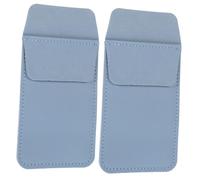 UTHCLO Pu Leather Pen Holder Pocket Protectors for Nurses and Doctors, Multi-Functional Pen Storage Bags Insert Type, Portable Mist Blue 2pcs for Medical and Work Use