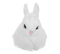 UTHCLO Realistic Mini Plush Rabbit Model for Adults Lifelike Fur Bunny Figurine with Accurate Details Safe and User-friendly Educational Animal Teaching Aid for Classroom and Home Decor