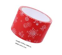 UTHCLO Red Decorative Packing Tape with Chinese Fu Pattern Matte Porcelain Style Adhesive Craft Tape for Journals Scrapbooking DIY Wrapping and Party Decoration Easy Tear