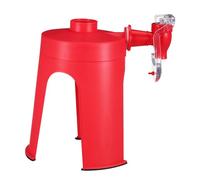UTHCLO Red Soda Water Dispenser Stand with Faucet Food-Grade Hard Carbonated Drink Pourer for Home Office Parties Easy Inverted Bottle Attachment Effervescent Preservation Device