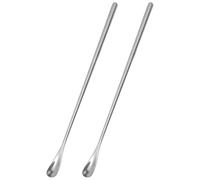 UTHCLO Reptile Food Spoon Set Portable Feeding Scoop 2pcs Stainless Steel Comfortable to Hold for Small Pets and Lizards