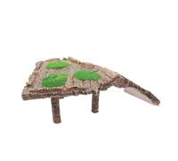 UTHCLO Resin Aquatic Turtle Basking Platform with Large Flocked Wood Stake, Reptile Habitat Ornament and Resting Accessory for Fish Tanks and Tortoise Terrariums