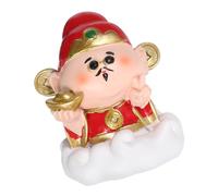 UTHCLO Resin Cai Shen Statue Compact Feng Shui Wealth Figurine Handcarved Prosperity Decor for Desk Shelf Home Office Chinese Year Decorations