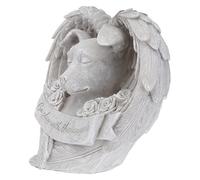 UTHCLO Resin Pet Memorial Stone with Dog Angel Sculpture for Garden Bereavement Tribute Outdoor Dog Grave Marker for Sympathy Comfort and Healing Suitable for Backyard Patio and Home