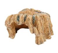 UTHCLO Resin Turtle Basking Platform with Cave Hideout for Reptiles Simulation Rock Design Aquarium Ornament Climbing Habitat for Turtles Lizards and Geckos Fish Tank Accessory