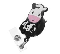 UTHCLO Retractable Badge Holder Cute Cow Design with Secure Clip Chest Card Clips for Office Home Use Abs Metal Material