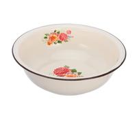 UTHCLO Retro Enamel Mixing Bowl Large Capacity Vintage Kitchen Basin for Fruit Storage and Face Washing Multi-Functional Deepened Design for Home Use