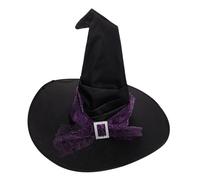 UTHCLO Reusable Halloween Witch Hat with Lightweight Spider Web Mesh Veil Large Ruched Pointed Wizard Cap for Women and Men Comfortable Gothic Cosplay Accessory for Costume Parties and