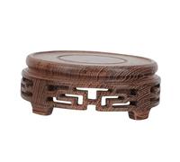 UTHCLO Round Flowerpot Stand Wooden Teaware Display Base Teapot Holder Tray for Flowerpots and Decorations Medium Chicken Wing Wood with Retro Style Suitable for Home and Office Use