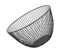 UTHCLO Scandinavian Metal Wire Fruit Basket for Living Room Kitchen Open Airflow Design Large Capacity Organizer for Fruits Snacks Bread Black Iron Minimalist Storage Bowl