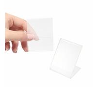UTHCLO Sign Display Holders with Slant Back Design 2pcs L-shape Plastic and Easy Paper Insertion , Mini Name Card and Price Label Stands for Office and Restaurant Use