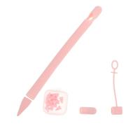 UTHCLO Silicone Stylus Pen Protective Case for Pencil Generation Non-slip Soft Cover with Smooth Surface and Anti-fall Design Comfortable Grip in Pink with Replacement Tips and Storage