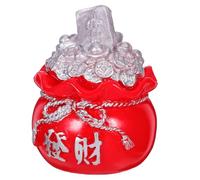 UTHCLO Silver Feng Shui Money Bag Car Dashboard Ornament, Lucky Wealth Figurine for Car Interior, New Year Good Luck Decoration