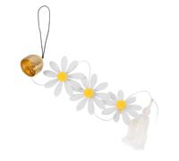 UTHCLO Small Daisy Wind Chime Indoor Hanging Decor Balcony Wind Chine for Windows and Wall 14.15x1.97x0.79inch Metal and Cloth Easy to Hang Environmental Protection Fresh and Chic Look
