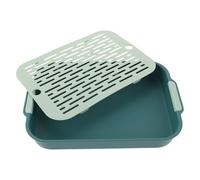 UTHCLO Small Pet Litter Box for Rabbits and Guinea Pigs, Plastic Bunny Trainer Toilet with Anti-Tip Design, Hamster Cage Potty in Light Green for Indoor Pet Hygiene