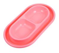 UTHCLO Small Pink Double Cat Feeding Bowl Anti-Ant Design Kitten Food Bowl Pet Feeder for Cats and Small Dogs Suitable for Home and Travel