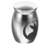 UTHCLO Small Silver Rabbit Urn Memorial Pet Cremation Ashes Keepsake Mini Metal Urn for Rabbit Ashes Memorials