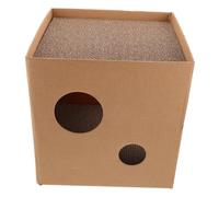 UTHCLO Square Cat Scratcher Pad Nest with Corrugated Cardboard for Indoor Cats Dual-purpose Scratch Board and Cozy Bed Surface for Claw Grinding and Relaxation Minimalist Design Pet