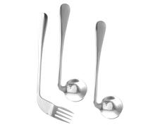 UTHCLO Stainless Steel Angled Spoon Utensil for Elderly Disabled Patients Ergonomic Feeding Tableware