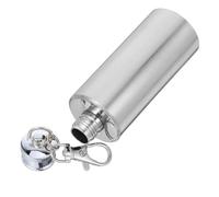UTHCLO Stainless Steel Flask Keychain Portable Drinking Bottle for Whiskey Wine Spirits Outdoor Compact Cylindrical Mini Flask Lightweight for Camping Hiking
