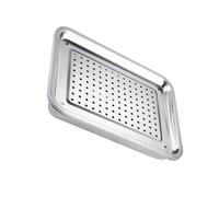UTHCLO Stainless Steel Japanese Style Tea Cup Tray Hollow Square Tea Plate Removable Easy-clean Serving Tray for Home Teahouse Office Party