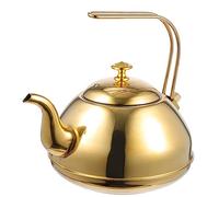 UTHCLO Stainless Steel Tea Kettle with Built in Filter Stovetop Compatible Boiling Teapot for Loose Leaf Tea Thickened Material with Comfortable Handle Easy to Clean Gold Finish