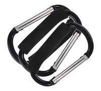 UTHCLO Stroller Hooks and Hangers for Baby Strollers, Heavy Duty Aluminum Alloy Cart Hooks with Large Carabiners, Portable Pram Accessories for Shopping and Travel, 3pcs Black Set