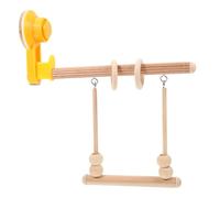 UTHCLO Suction Cup Bird Training Stand Wooden Parrot Perch for Window Mount Non-slip Secure Grip Interactive Play Platform for Caged Birds and Parakeets