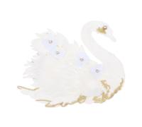 UTHCLO Swan Patches with Beads Embroidery Thread Large Size for Embellishing Bed Sheets and Clothing, Easy to Sew Applique for DIY Craft