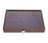 UTHCLO Tea Bag Organizer Box with 24 Grids Compartment Design, Glass Lid, Wooden Frame and Stainless Steel Inner Grid, Stylish and Simple Storage Case for Kitchen Or on The Go