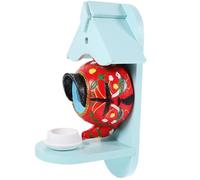 UTHCLO Teapot Shaped Bird House and Feeder Lightweight Ceramic and Wood Garden Nesting Box with Wear Resistance for Home and Park Outdoor Decor