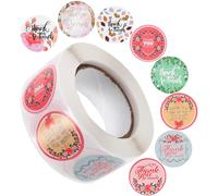 UTHCLO Thank You Label Stickers Roll Self-Adhesive No Residue Coated Paper Round Stickers for Decorative Purposes and Wrapping on Boxes and Paper