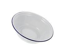 UTHCLO Thick Retro Enamel Soup Basin White Deep Mixing Bowl Kitchen Accessory for Dough Making Fruit Washing and Storage Vintage Enamelware