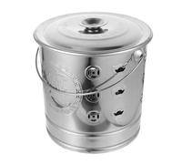 UTHCLO Thickened Silver Small Stainless Steel Burning Money Bucket with Handle High-temperature Resistant Incinerator for Paper Money Sacrifices and Outdoor Use in Gardens and Temples
