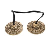 UTHCLO Tibetan Tingsha Cymbals Brass Meditation Chimes for Vajrayana Rituals Sturdy Handheld Symbols Instrument for Mindfulness and Mental Clarity Ethnic Percussion Bells