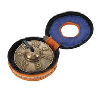 UTHCLO Tingsha Copper Cymbals Meditation Bell Set with Six-syllable Chant and Carrying Pouch, Small Hand Percussion Instrument for Yoga, Zen, and Mindfulness Sound Healing