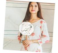 UTHCLO Traditional Chinese Style Round Hand Fan Double-sided Embroidery with Silk Tassel Elegant Circular Fan for Dance Wedding Home Decor and