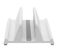 UTHCLO Vertical Laptop and Tablet Stand 3-In-1 Desktop Holder with Adjustable Width ABS Material White, Universal Vertical Support Rack for Home Office Use