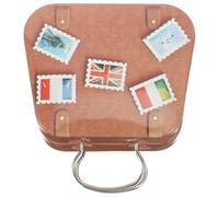 UTHCLO Vintage Bear Mini Tinplate Suitcase with Large Capacity, Robust and Well-protected from Damage, for Storage or Party Favor Use with Classic American Design