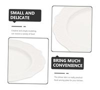 UTHCLO Vintage French Style White Ceramic Embossed Round Dessert Plate Porcelain Serving Dish for Pasta Salad Kitchen Use and Elegant Table Decoration