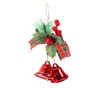 UTHCLO Vintage Large Red Christmas Bell Ornaments with Stylish Bow and Holly Berry Fade-resistant Xmas Tree Decorations for Holiday Crafts Party Favors and Wreath Accents